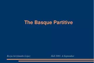 The Basque Partitive