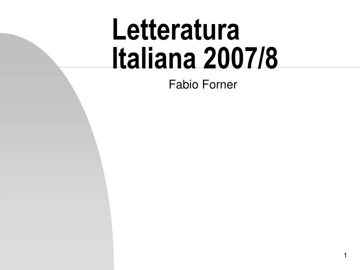 letteratura italiana 2007 8