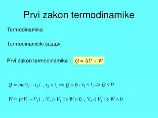 prvi zakon termodinamike