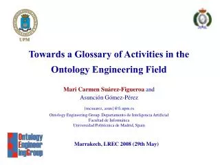 Towards a Glossary of Activities in the Ontology Engineering Field