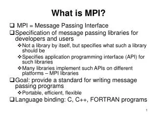 What is MPI?