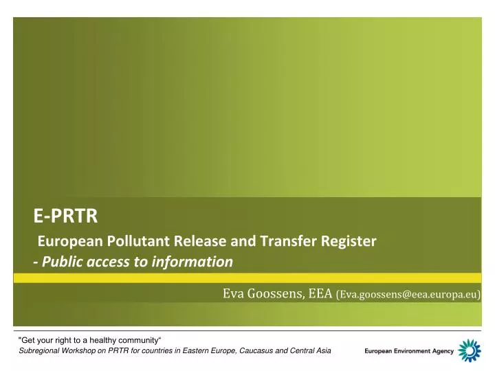 e prtr european pollutant release and transfer register public access to information
