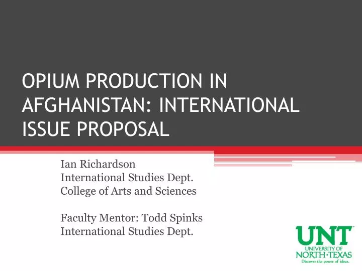 opium production in afghanistan international issue proposal