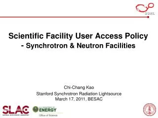 Scientific Facility User Access Policy - Synchrotron &amp; Neutron Facilities