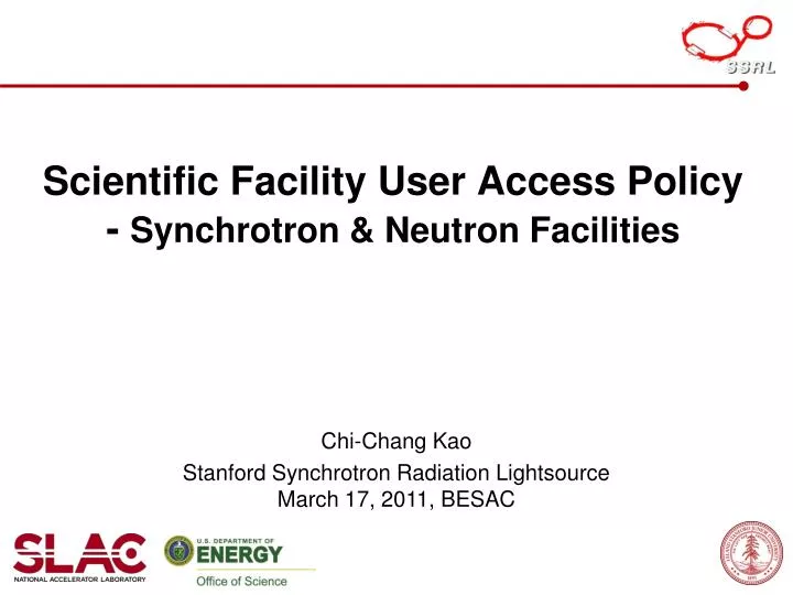 scientific facility user access policy synchrotron neutron facilities