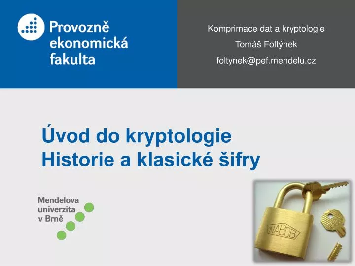 vod do kryptologie historie a klasick ifry