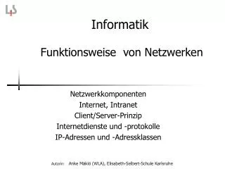 informatik funktionsweise von netzwerken