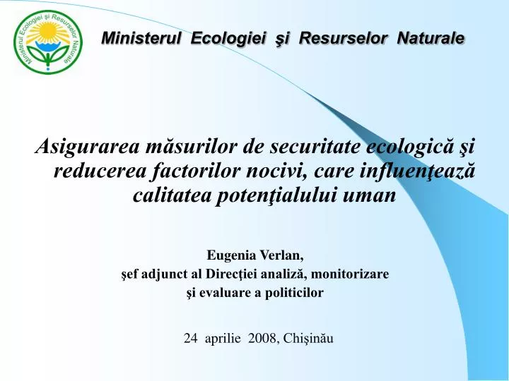 ministerul ecologiei i resurselor naturale