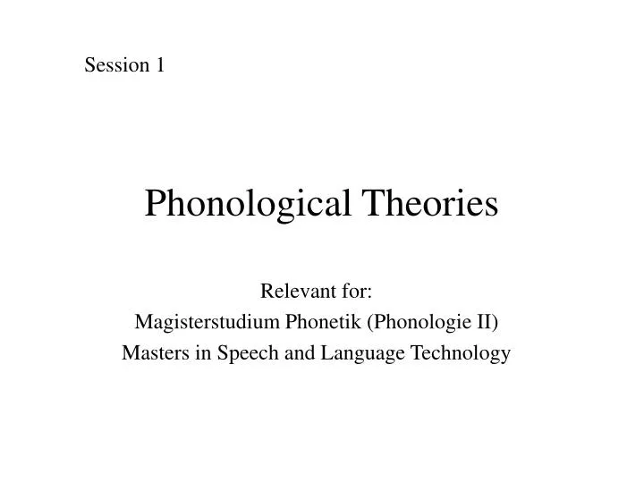 phonological theories