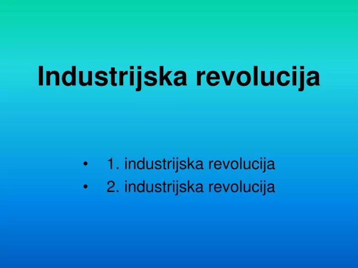industrijska revolucija