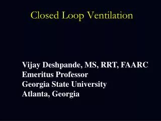 Closed Loop Ventilation