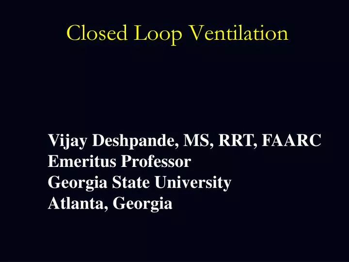 closed loop ventilation