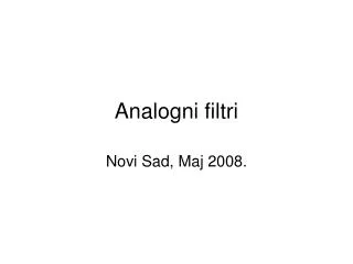 analogni filtri