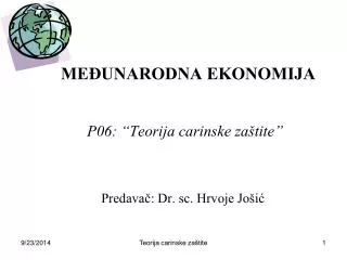 me unarodna ekonomija