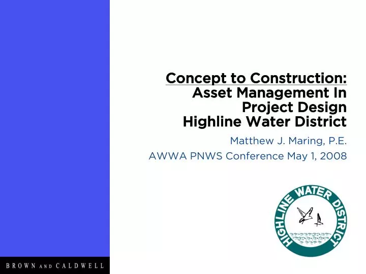 concept to construction asset management in project design highline water district
