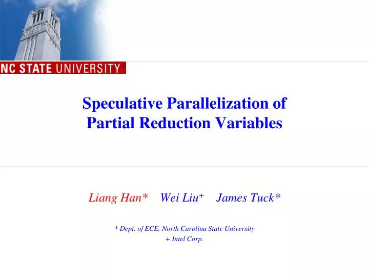 speculative parallelization of partial reduction variables