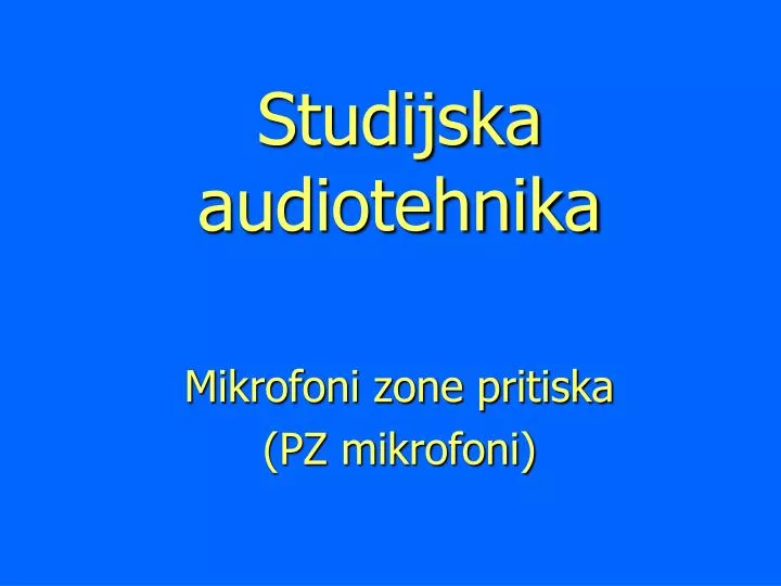 studijska audiotehnika