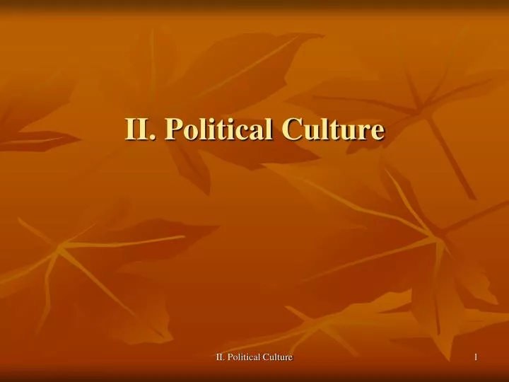 ii political culture