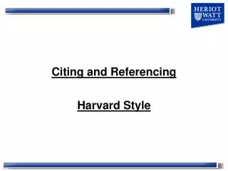 Citing and Referencing