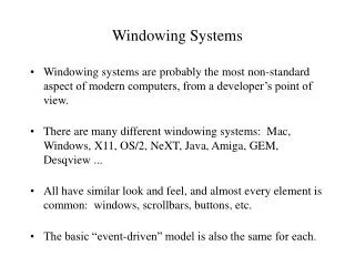 Windowing Systems