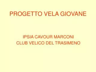 progetto vela giovane