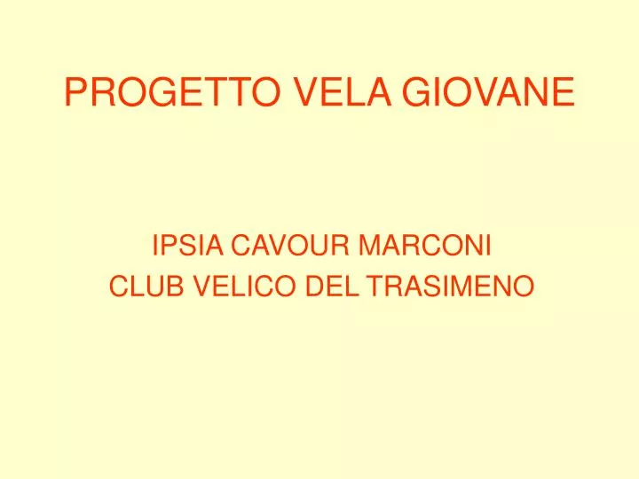 progetto vela giovane