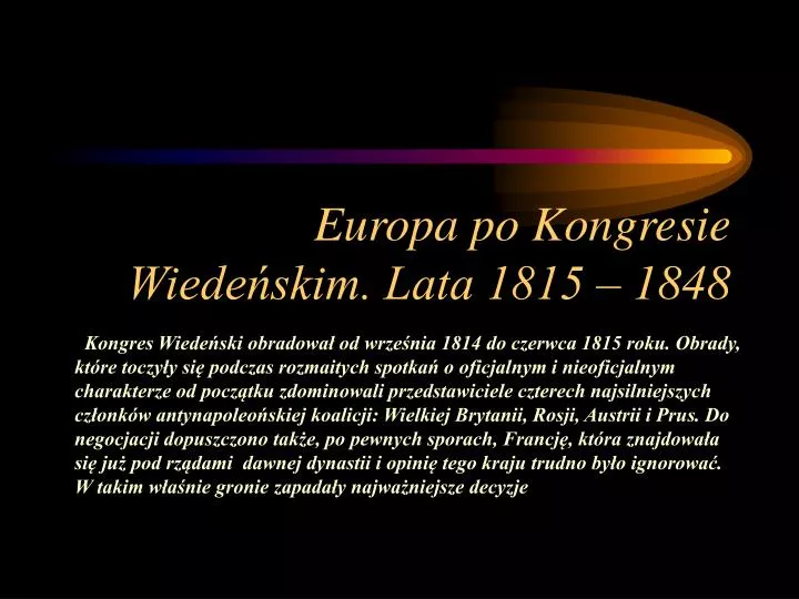 europa po kongresie wiede skim lata 1815 1848
