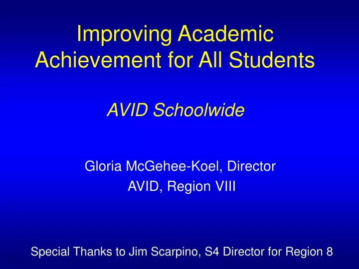 improving academic achievement for all students avid schoolwide
