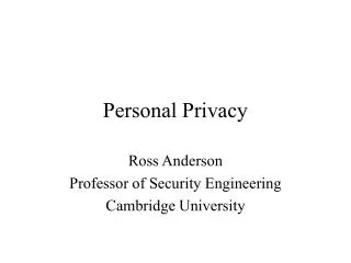 Personal Privacy