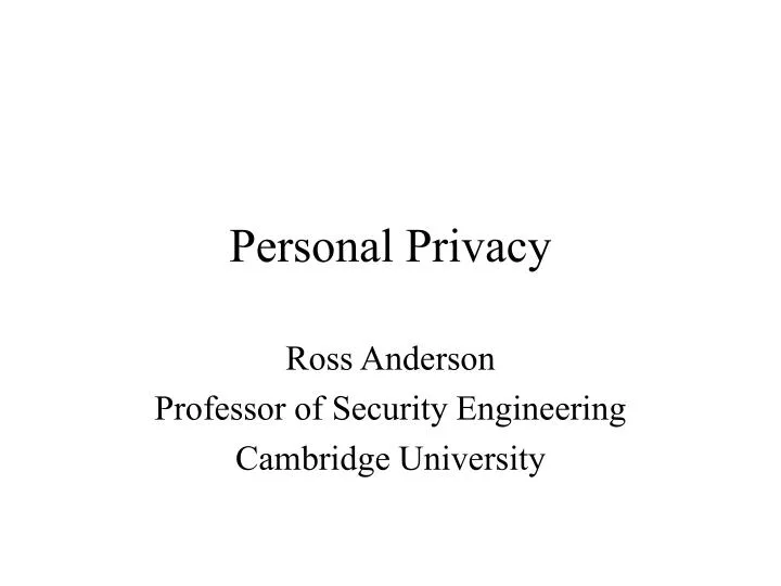 personal privacy