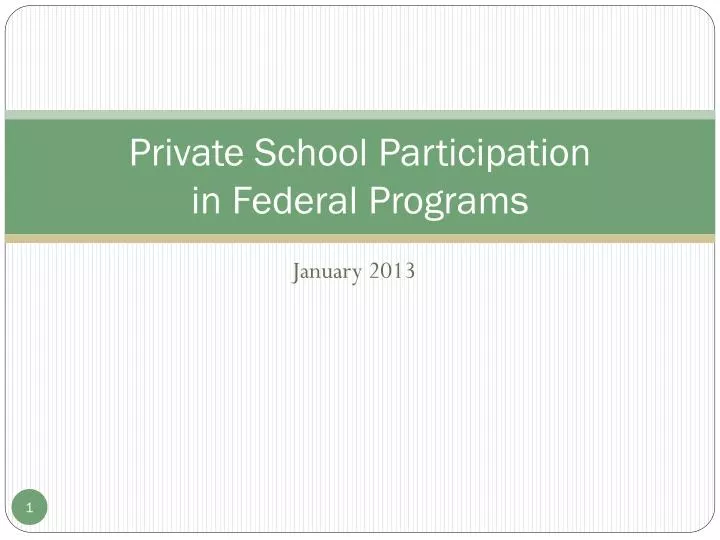 private school participation in federal programs
