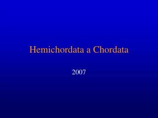hemichordata a chordata