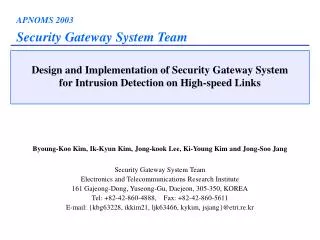 Design and Implementation of Security Gateway System for Intrusion Detection on High-speed Links