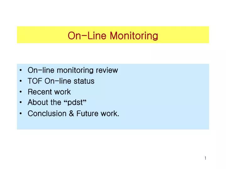 on line monitoring