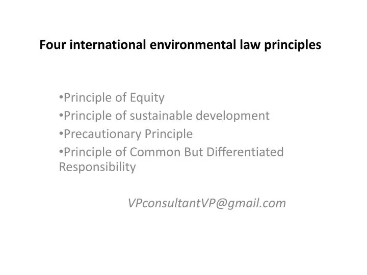 four international environmental law principles