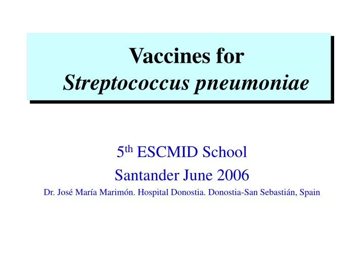 vaccines for streptococcus pneumoniae