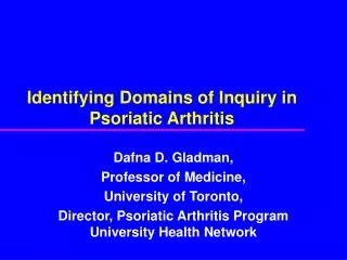 Identifying Domains of Inquiry in Psoriatic Arthritis