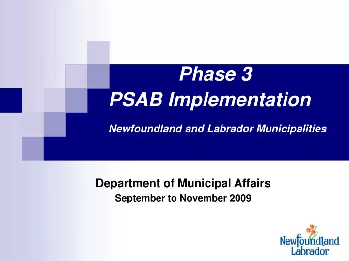 phase 3 psab implementation newfoundland and labrador municipalities
