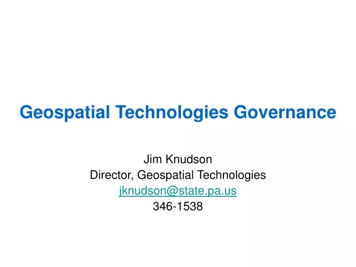 geospatial technologies governance