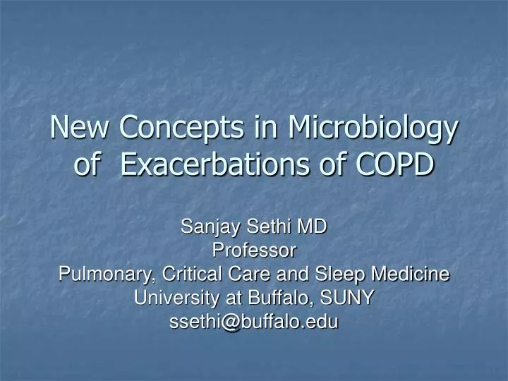 new concepts in microbiology of exacerbations of copd