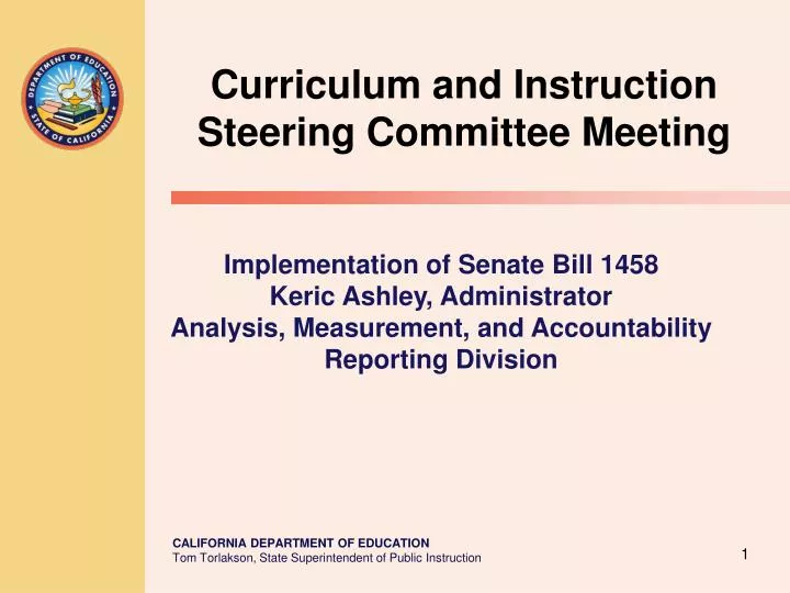 curriculum and instruction steering committee meeting