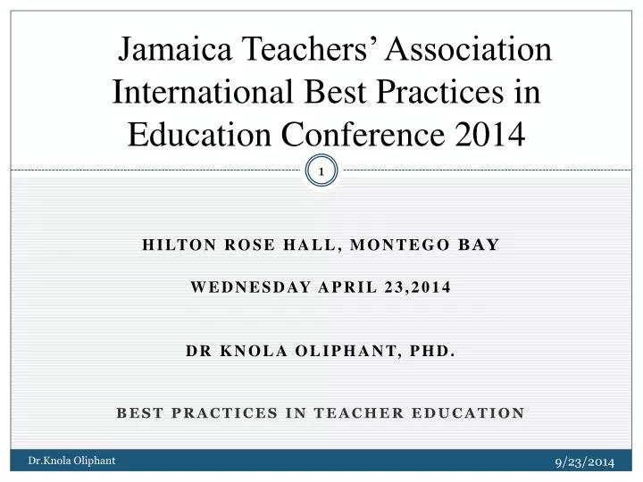 jamaica teachers association international best practices in education conference 2014