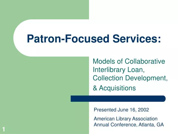 patron focused services