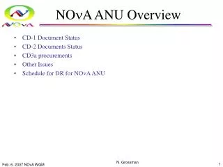 NO n A ANU Overview