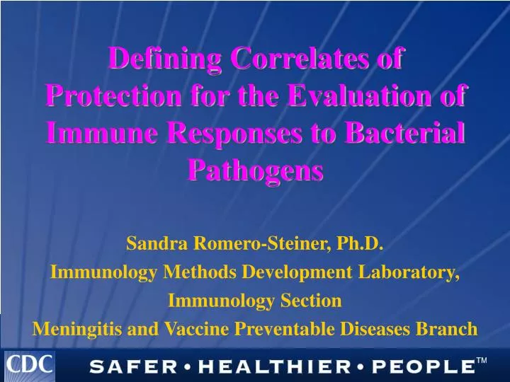 defining correlates of protection for the evaluation of immune responses to bacterial pathogens