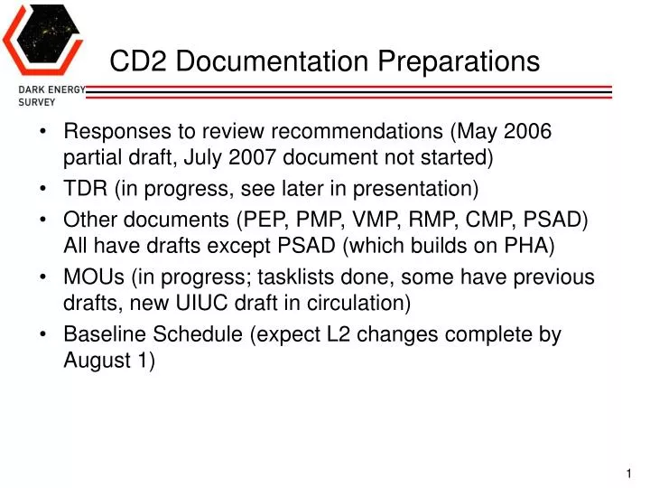 cd2 documentation preparations