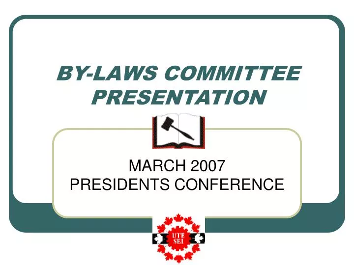 by laws committee presentation