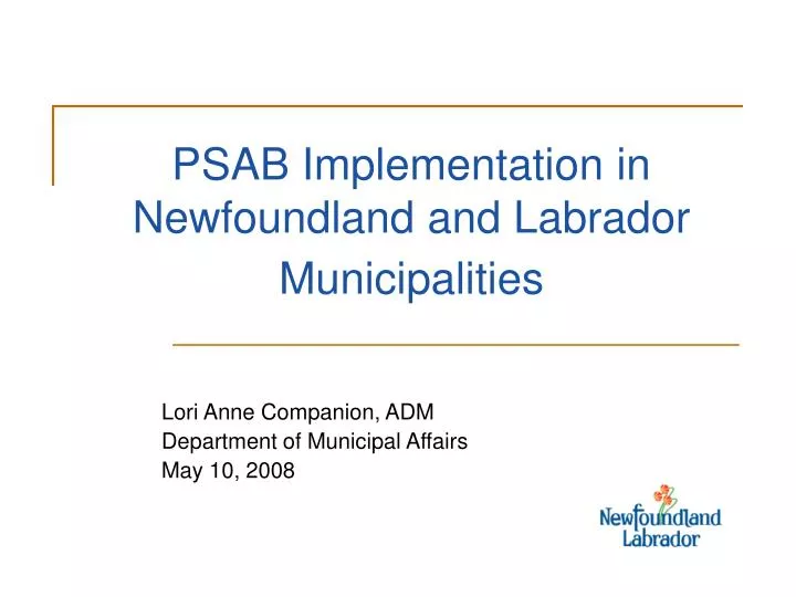 psab implementation in newfoundland and labrador municipalities