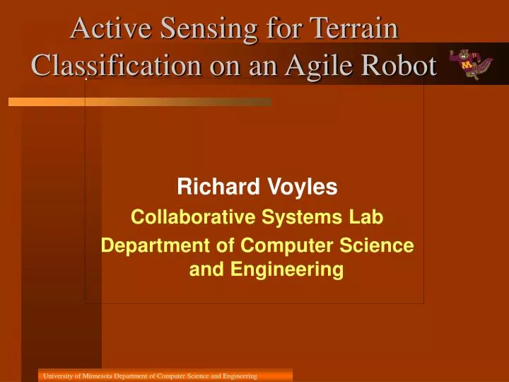 active sensing for terrain classification on an agile robot