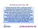 Achievement for All - slide 1